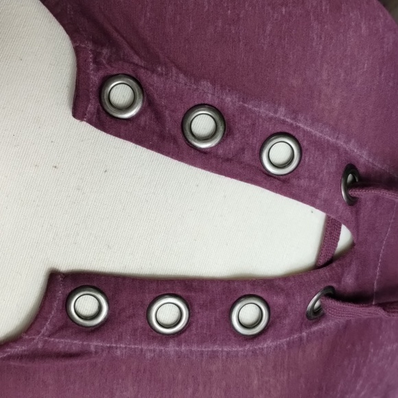 Cloud Chaser Maroon Sheer Burnout With Criss Cross Front - Picture 5 of 13